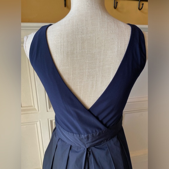 SOLD LAUREN RALPH LAUREN AGNI 4P DARK BLUE NAVY MAXI DRESS JERSEY TAFETTA BOW - Picture 8 of 9